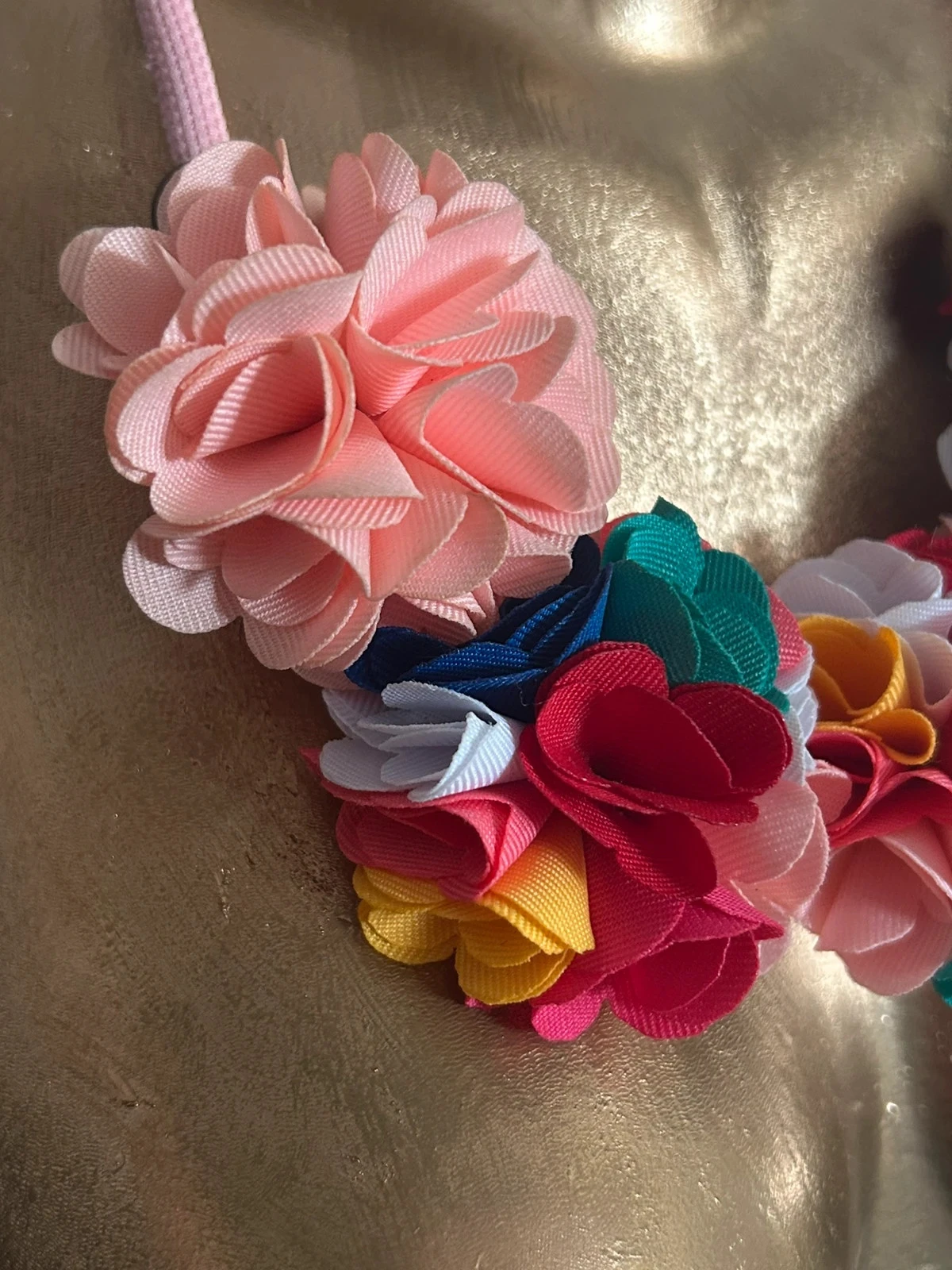 Colar antigo de fantasia multicolorido com flores – photo 3